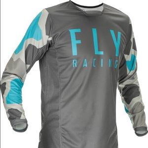 fly racing Kinetic jersey k221 grey blue med